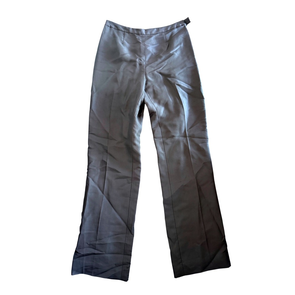 Ann Taylor Loft Silk Pants Vintage Straight Leg Trousers Grey Size 4 NWT